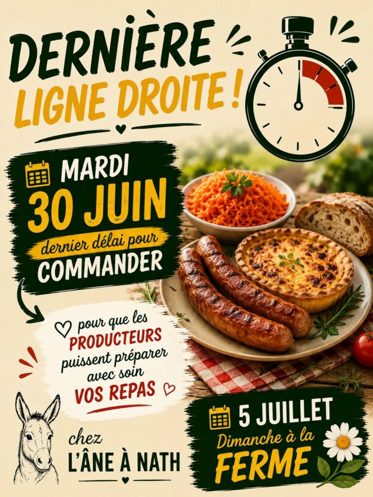 Dernière ligne droite pour commander vos repas chez l'Âne à Nath